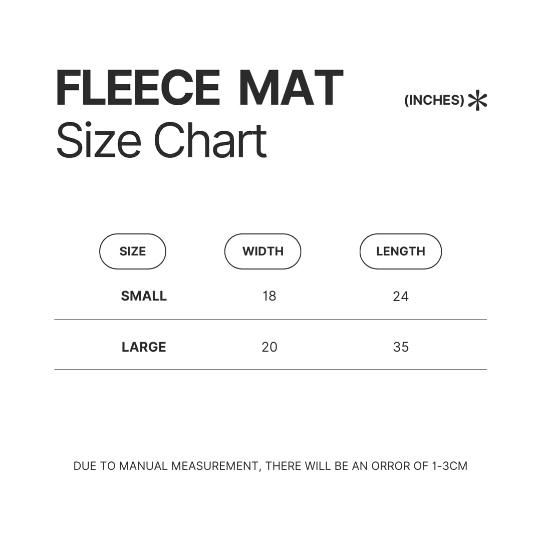 Fleece Mat Size Chart - Ao Haru Ride Store