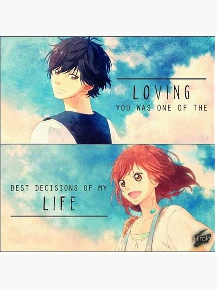 Ao Haru Ride Blue Spring Ride Couple Retro Throw Pillow - Image 2