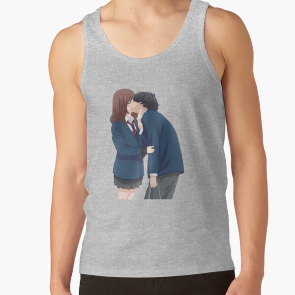 Ao Haru Ride Blue Spring Ride Futaba And Kou Kiss Tank Top - Image 3
