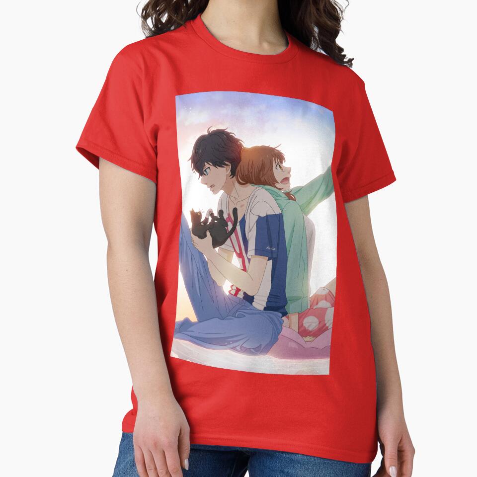 Ao Haru Ride Blue Spring Ride With Cat T-shirt - Image 5