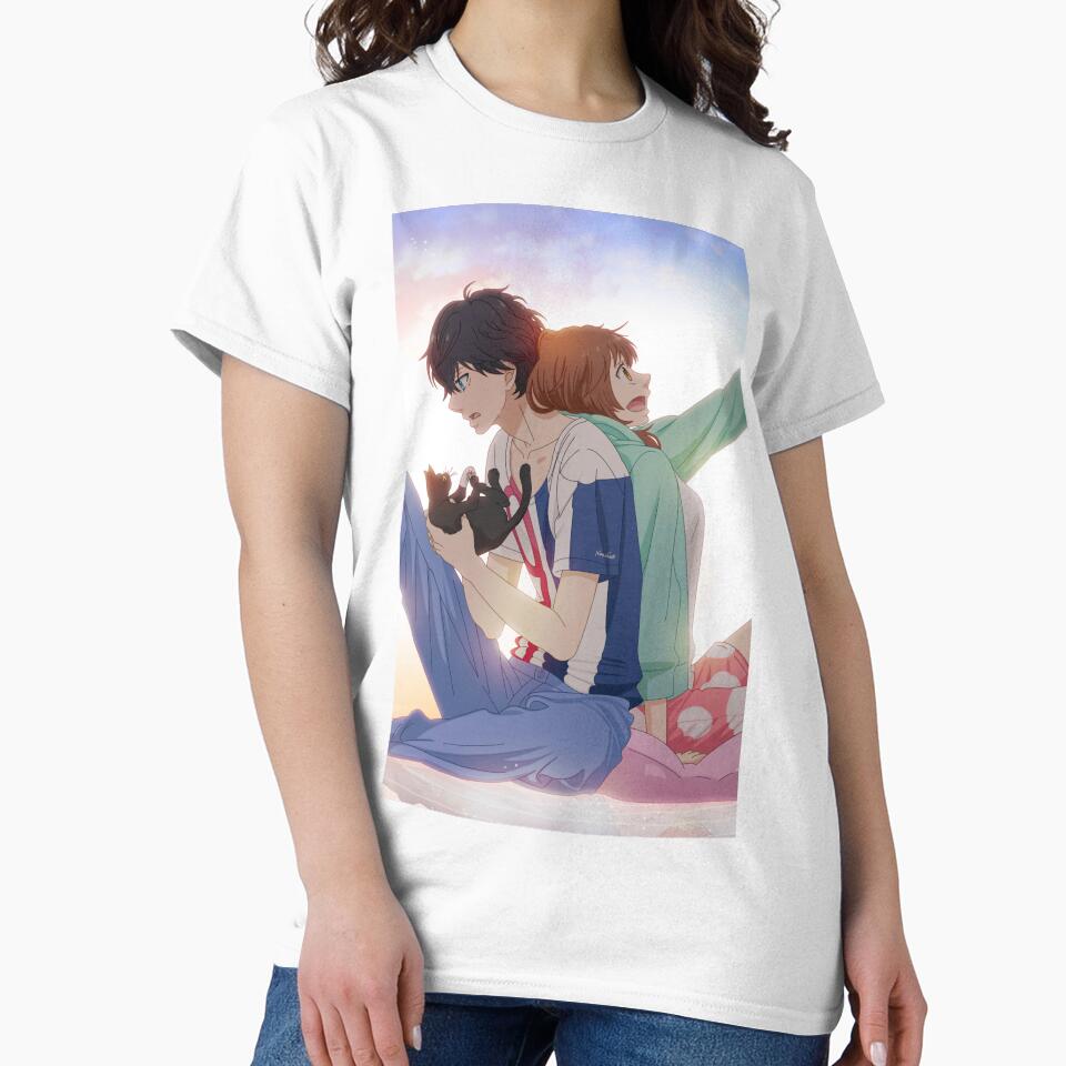 Ao Haru Ride Blue Spring Ride With Cat T-shirt - Image 2