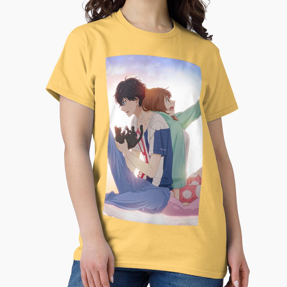 Ao Haru Ride Blue Spring Ride With Cat T-shirt - Image 6
