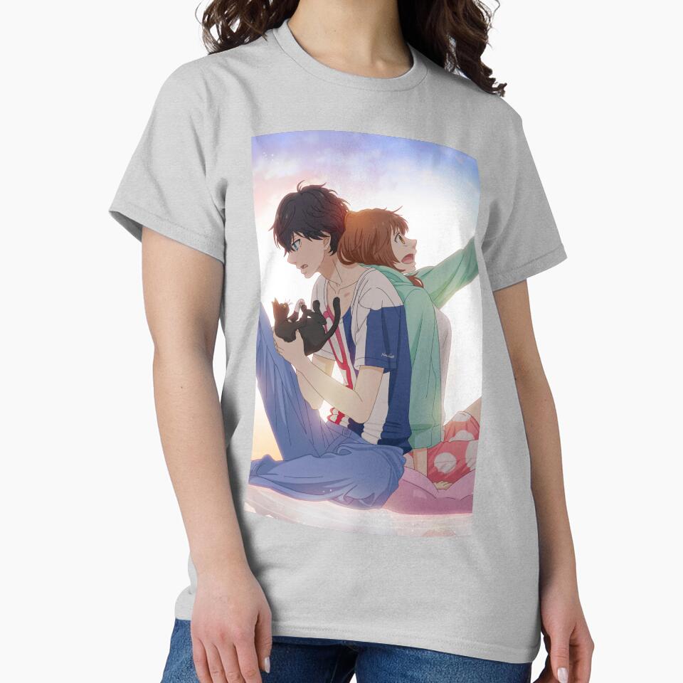 Ao Haru Ride Blue Spring Ride With Cat T-shirt - Image 3