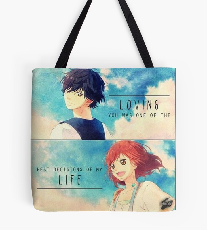 Ao Haru Ride Blue Spring Ride Couple Retro Tote Bag