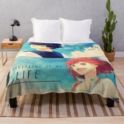 Ao Haru Ride Blue Spring Ride Couple Retro Throw Blanket