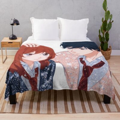 Anime Ao Haru Ride Futaba And Kou Throw Blanket