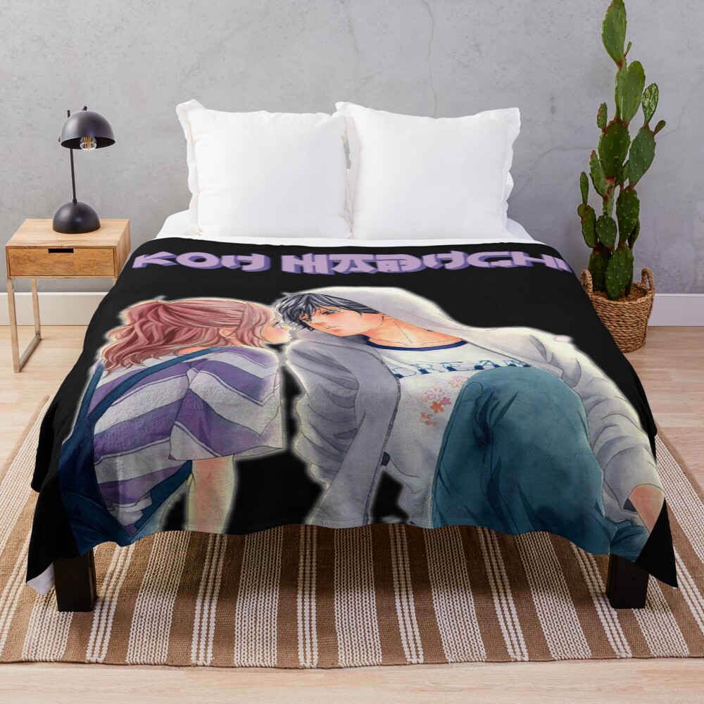 Futaba Yoshioka And Kou Mabuchi Anime Ao Haru Ride Throw Blanket