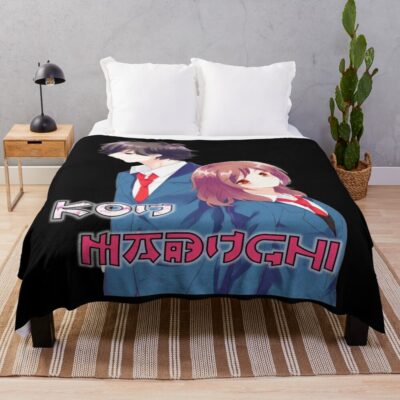Kou Mabuchi And Futaba Yoshioka Blue Spring Ride Manga Throw Blanket