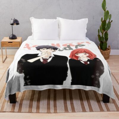 Blue Spring Ride Futaba And Kou Throw Blanket