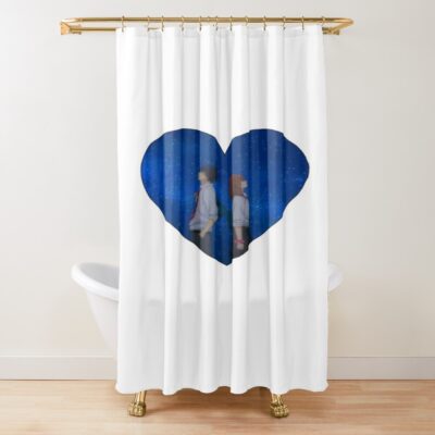 Ao Haru Ride Kou And Futaba Heart Shower Curtain