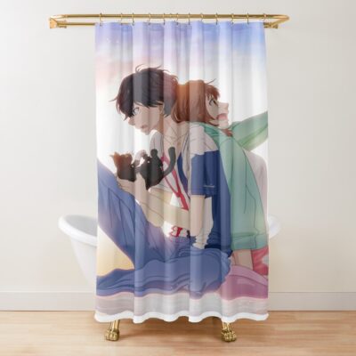 Ao Haru Ride Blue Spring Ride With Cat Shower Curtain