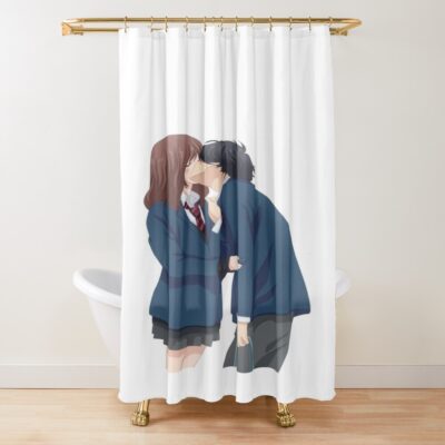 Ao Haru Ride Futaba And Kou Kiss Shower Curtain