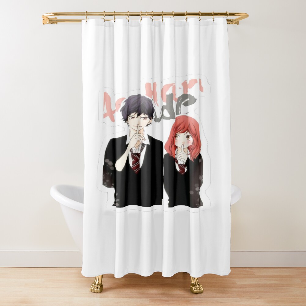 Blue Spring Ride Futaba Yoshioka And Mabuchi Kou Shower Curtain