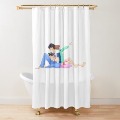 Ao Haru Ride Fataba And Kou Shower Curtain