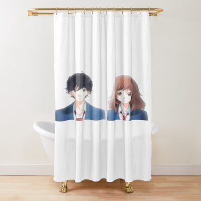 Blue Spring Ride Kou And Futaba Collection Shower Curtain