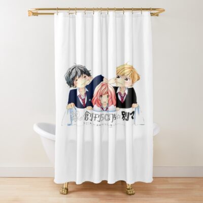Ao Haru Ride Trio Chibi So Cute Shower Curtain