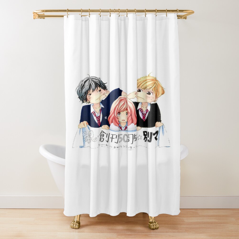 Ao Haru Ride Trio Chibi So Cute Shower Curtain