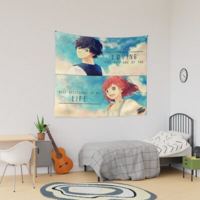 Ao Haru Ride Blue Spring Ride Couple Retro Tapestry