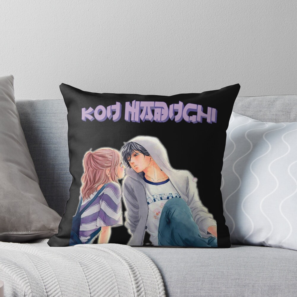 Futaba Yoshioka And Kou Mabuchi Anime Ao Haru Ride Throw Pillow