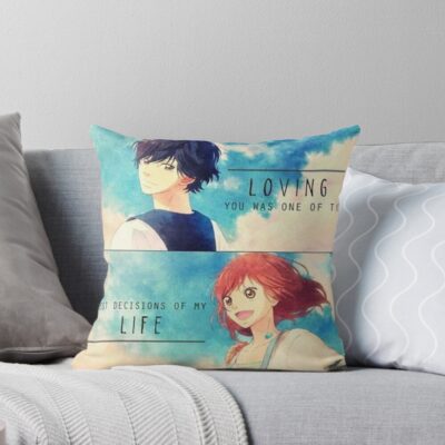 Ao Haru Ride Blue Spring Ride Couple Retro Throw Pillow
