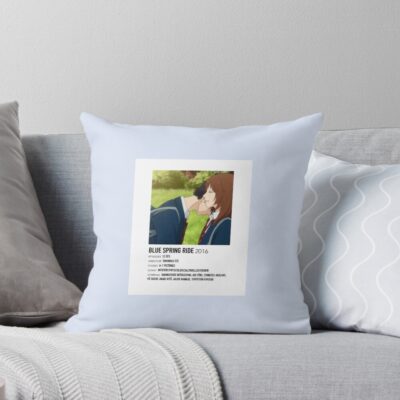 Blue Spring Ride Alternative Poster Throw Pillow