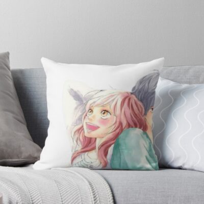 Anime Ao Haru Ride Couple Throw Pillow